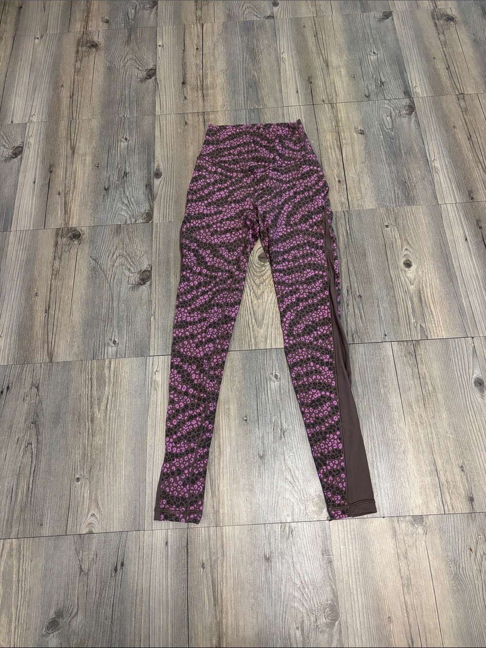 High-Waist Purple Floral Print Leggings